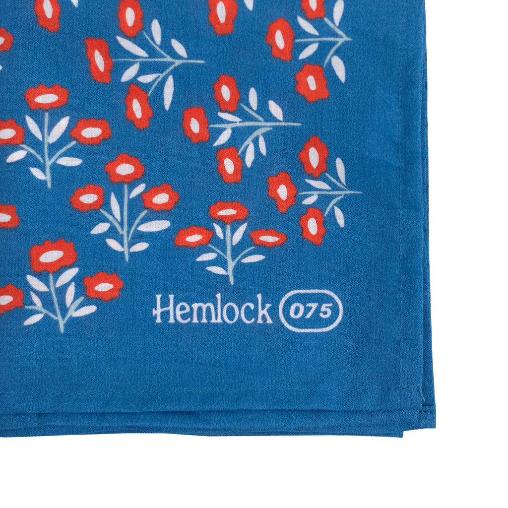 Hemlock Goods now Hanker Juliet # 75 Premium Cotton Handmade Bandana blue and red florals-BluebirdMercantile