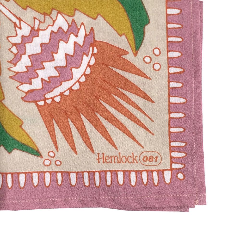 Hemlock Goods now HANKER Martha # 81 Premium Cotton Handmade Bandana mauve green gold rust floral-BluebirdMercantile