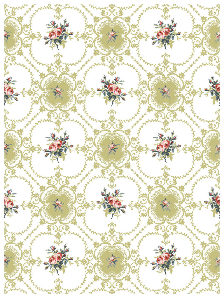 Iron Orchid Designs Lattice Rose Paint Inlay 12x16 Pad™ 8 sheets-BluebirdMercantile