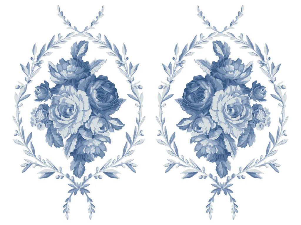 Iron Orchid Designs Trompe L'oeil Bleu IOD Paint Inlay 12x16 Pad™ 4 sheets-BluebirdMercantile